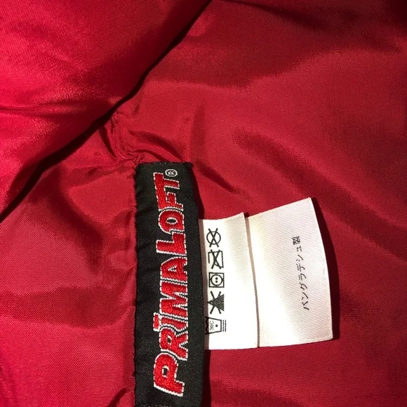 Eddie Bauer Men’s Ebtek Primaloft Charcoal Grey & Red Quilted Vest sz Tall Lg - Picture 7 of 15